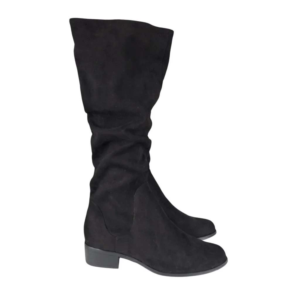 Charles by Charles David Knee High Boot sz 6M Women Guru Slouch Black Faux Suede